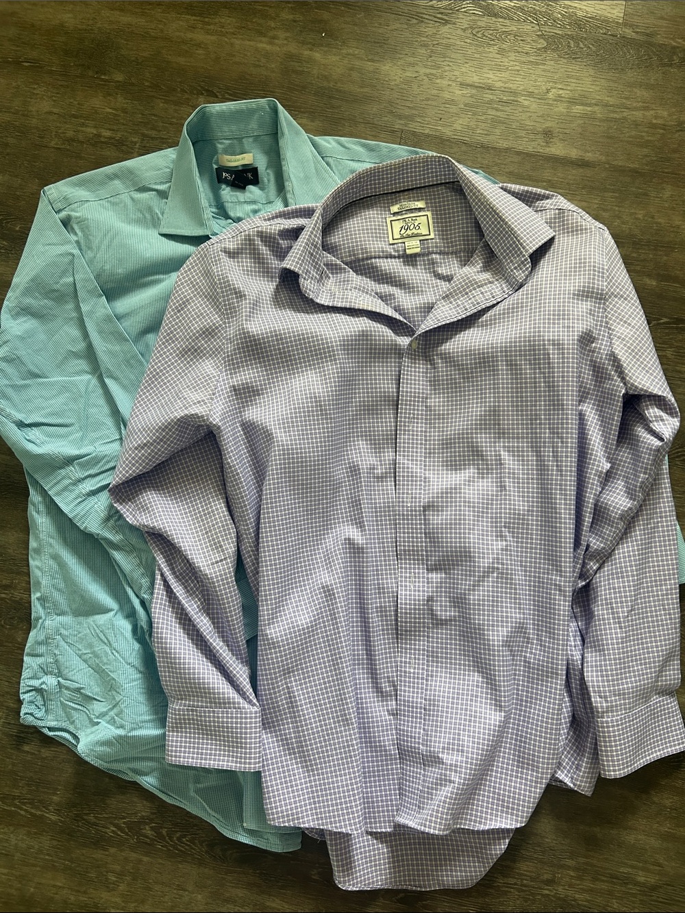 Jos. A. Bank Lavender Check & Teal Dress Shirts - Men's Long Sleeve (2-Pack)